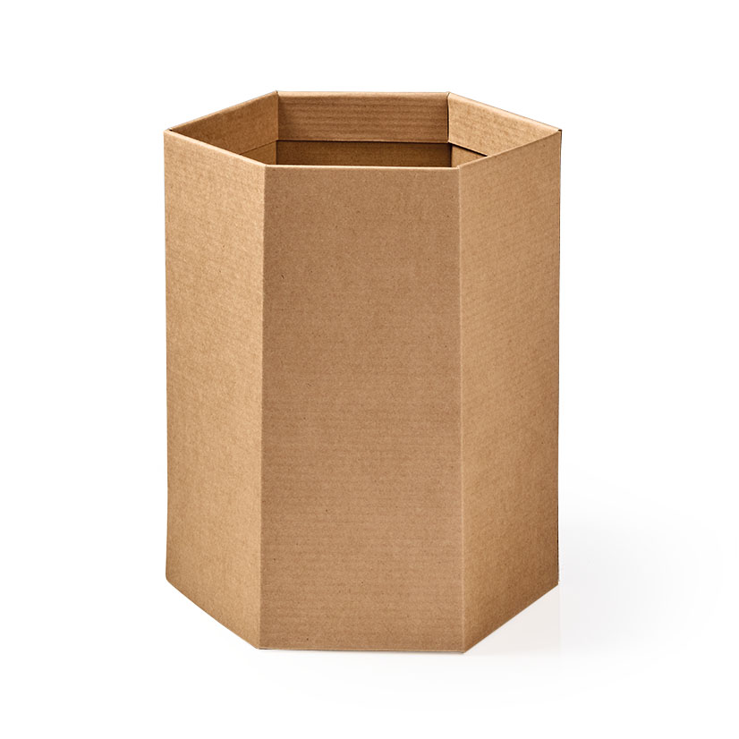 Corrugated Hex Box Brown Kraft plastic free