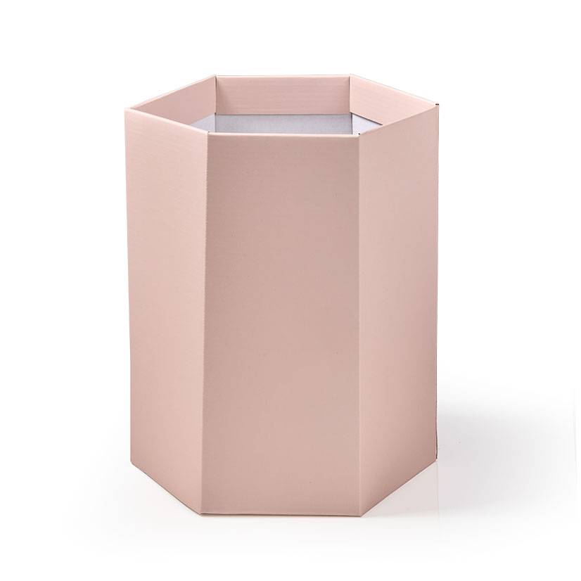 Corrugated Hex Box Matt Soft Pink