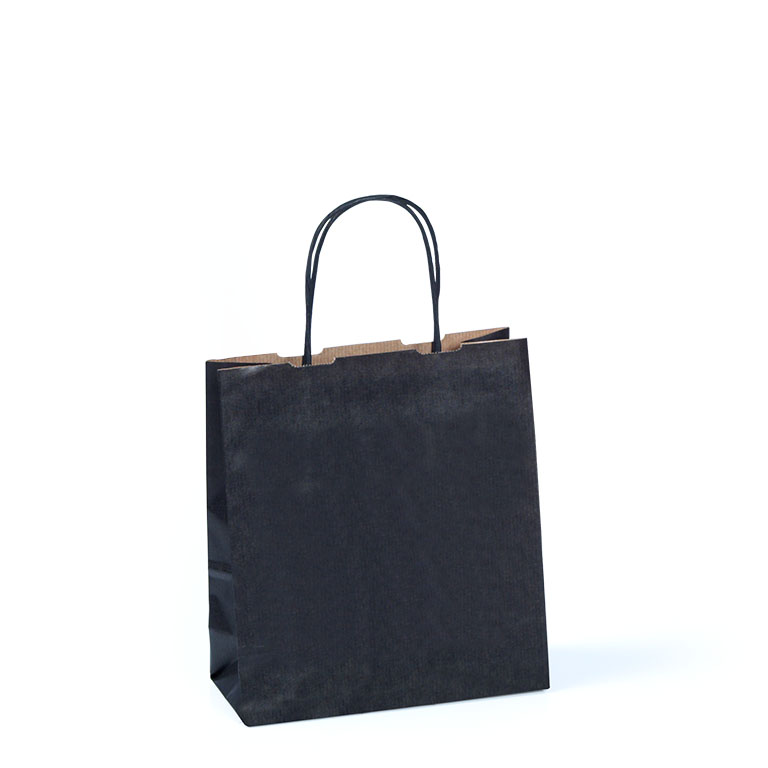 Black Paper Carriers Twisted Handles 190 x 80 x 210mm