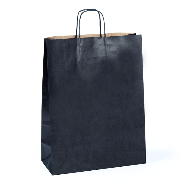 Black Paper Carriers Twisted Handles 320 x 140 x 420mm