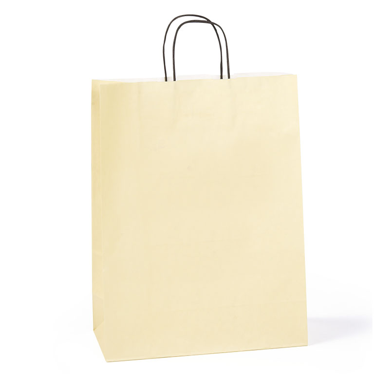 Ivory Paper Carriers Twisted Handles 320 x 140 x 420mm