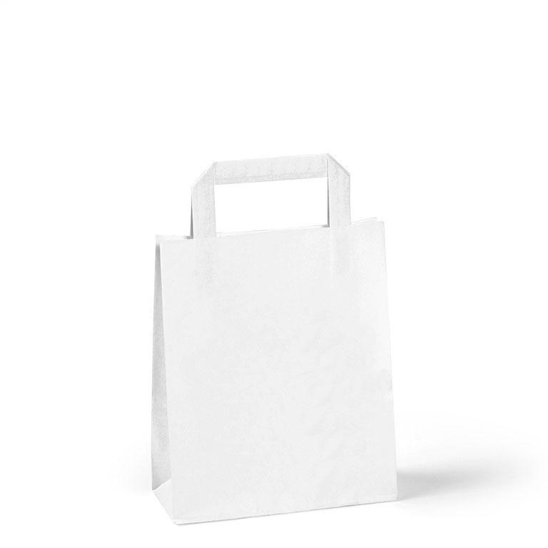 White Paper Carriers TAPE Handles 180 x 80 x 220mm