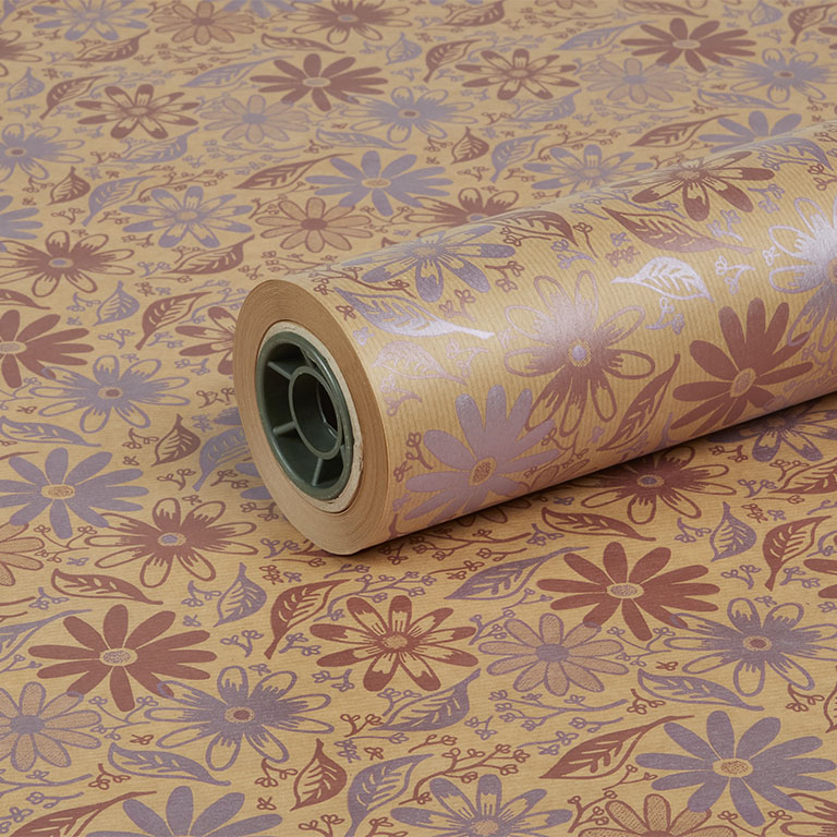 750mm 50gsm Brown Kraft Metallic Lilac and Met. Raspberry Macy