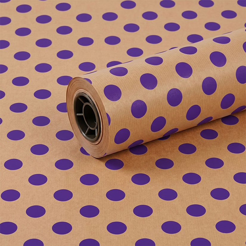 750mm 50gsm Brown Kraft Purple Spot