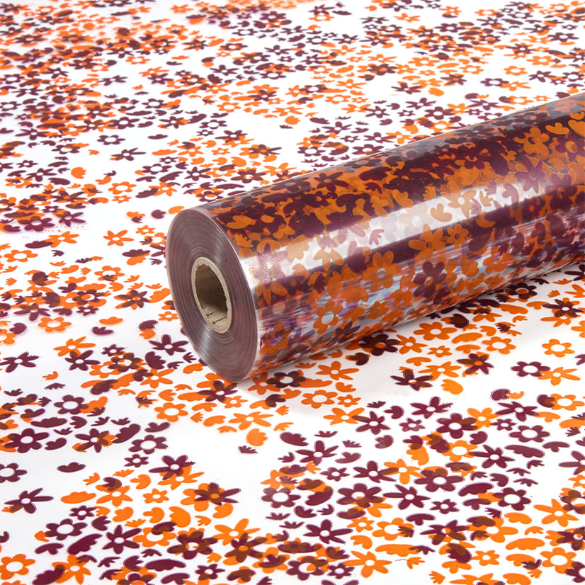 Mulberry and Orange Confetti Clear Film