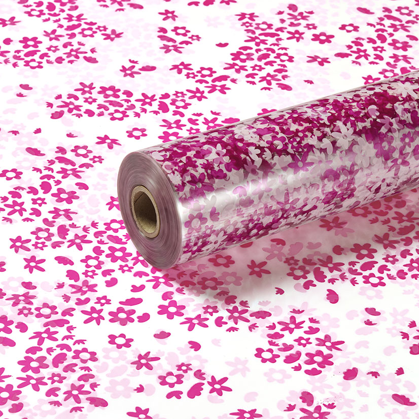 Metallic Pink and Light Pink Confetti Clear Film