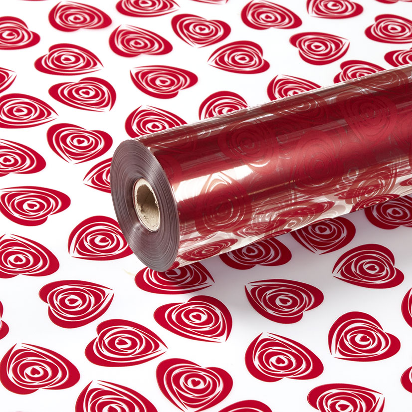 Metallic Red Roseheart Clear Film