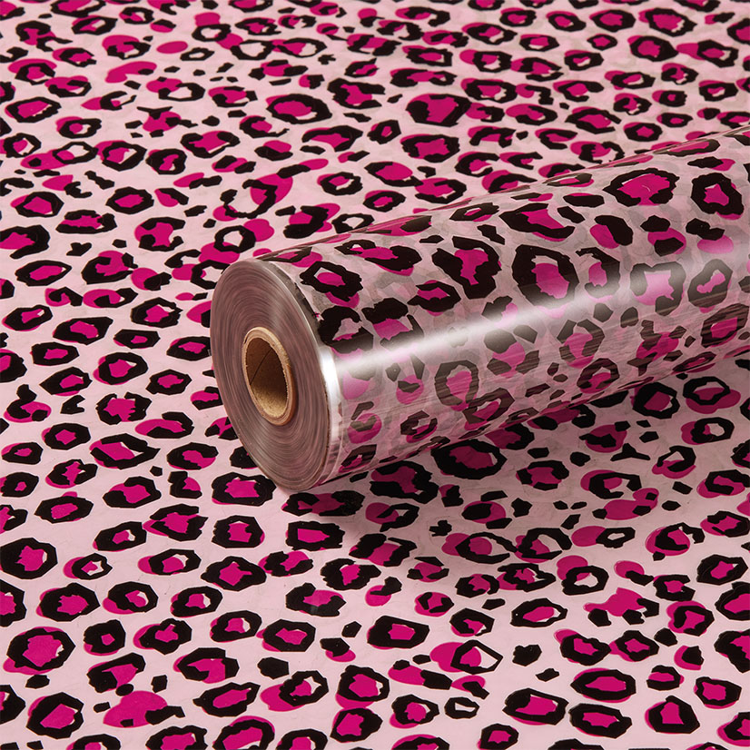 Tinted Light Pink, Black and Metallic Pink Leopard Clear Film