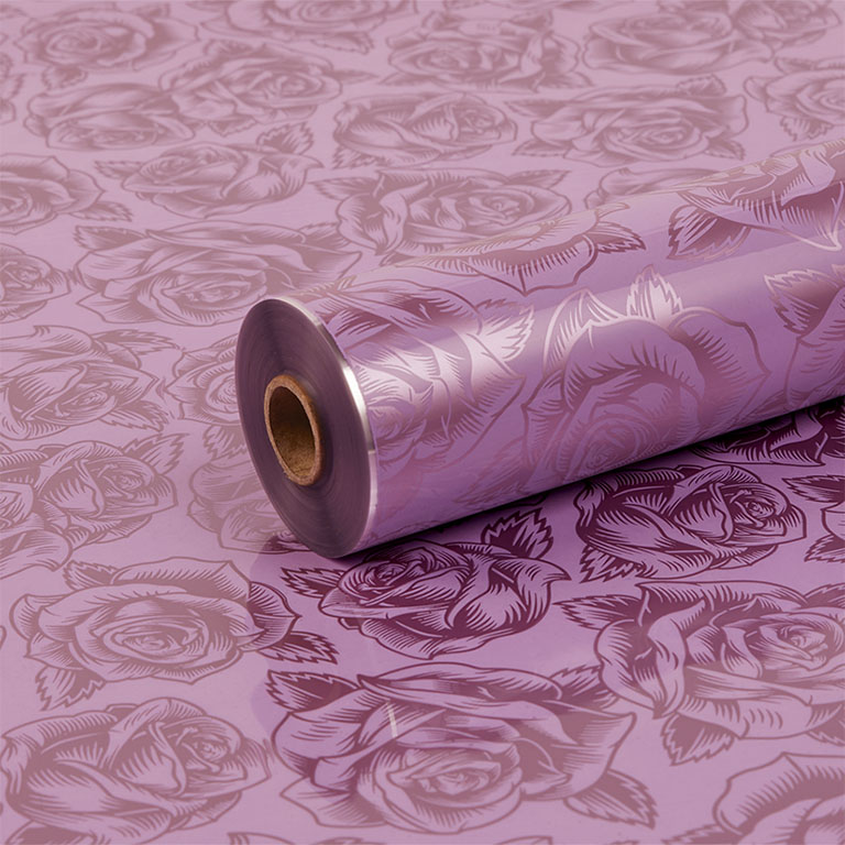 Tinted Violet and Metallic Lilac Rosa on Clear Film