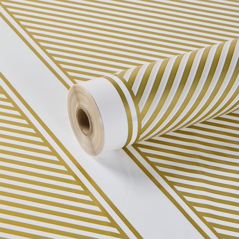 Tinted White and Gold Stripe Square Clear Film