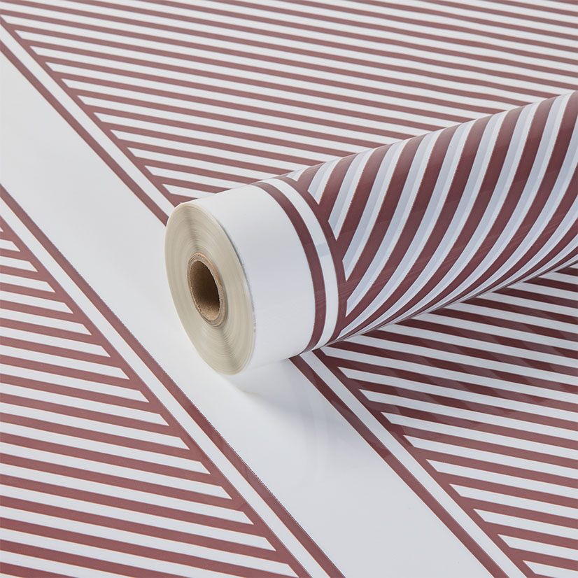 Tinted White and Mocha Stripe Square Clear Film