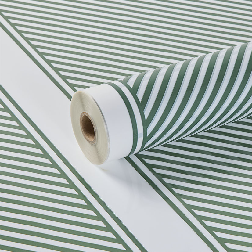 Tinted White and Verde Green Stripe Square Clear Film