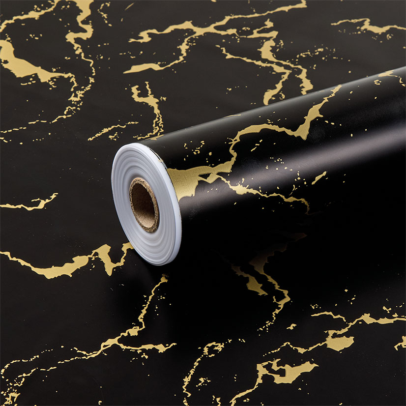 Tinted Black and Gold Marble Frosted Film
