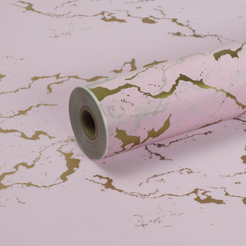 Tinted Light Pink Gold Marble Frosted Film