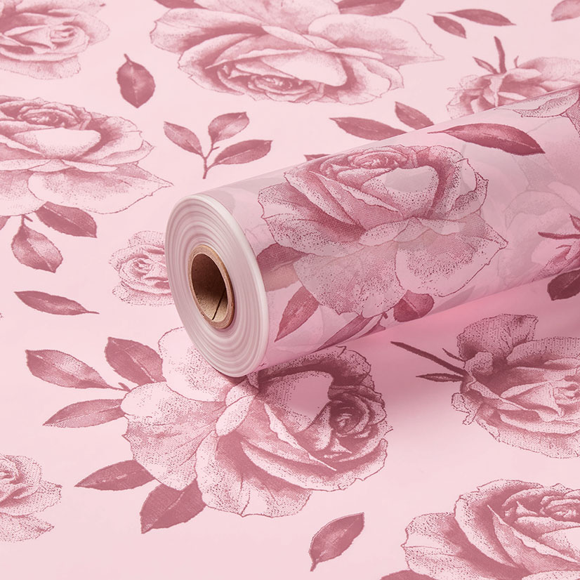 Tinted Light Pink and Rosy Mauve Rose Frosted Film