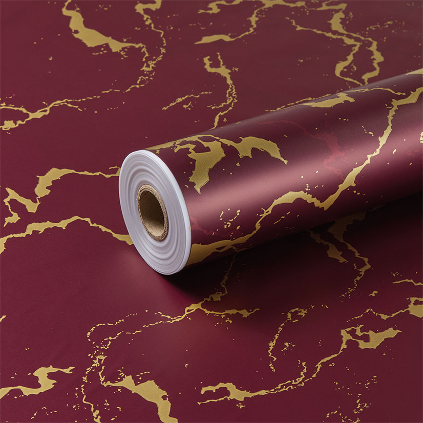 Tinted Mulberry and Gold Marble Frosted Film