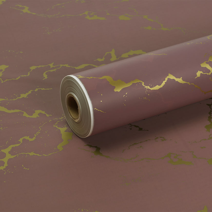 Tinted Rosy Mauve Gold Marble Frosted Film