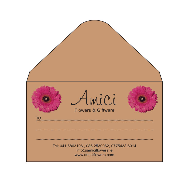 Brown Florist Envelopes Printed CMYK