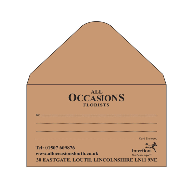Brown Florist Envelopes Printed 1 Colour