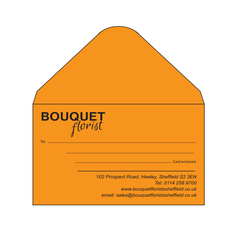 Colour Florist Envelopes Printed 1 Colour