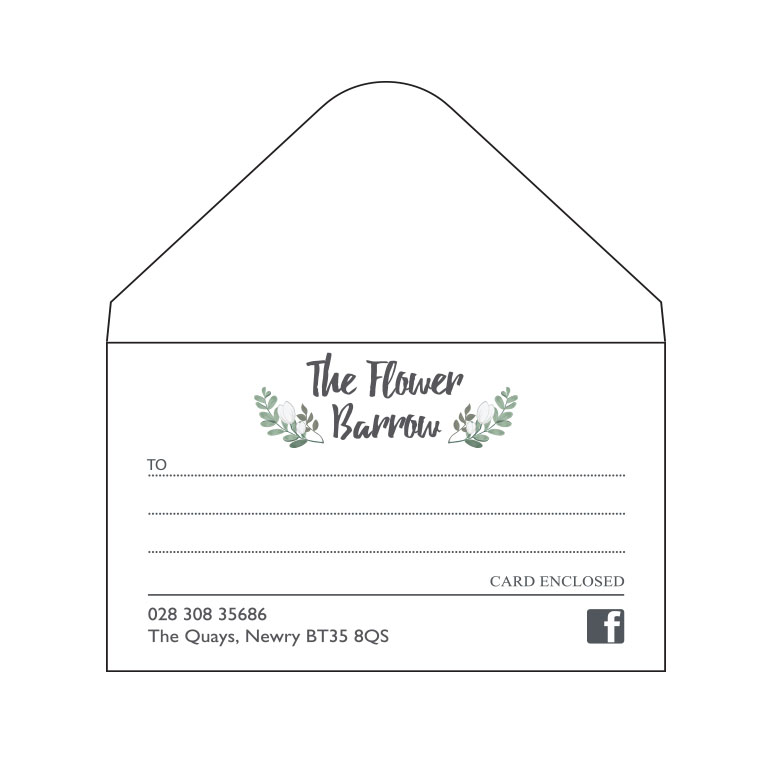 White Florist Envelopes Printed CMYK