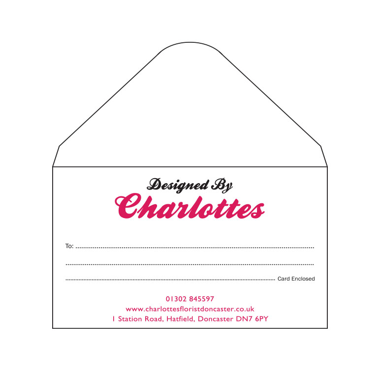 White Florist Envelopes Printed 2 Colours