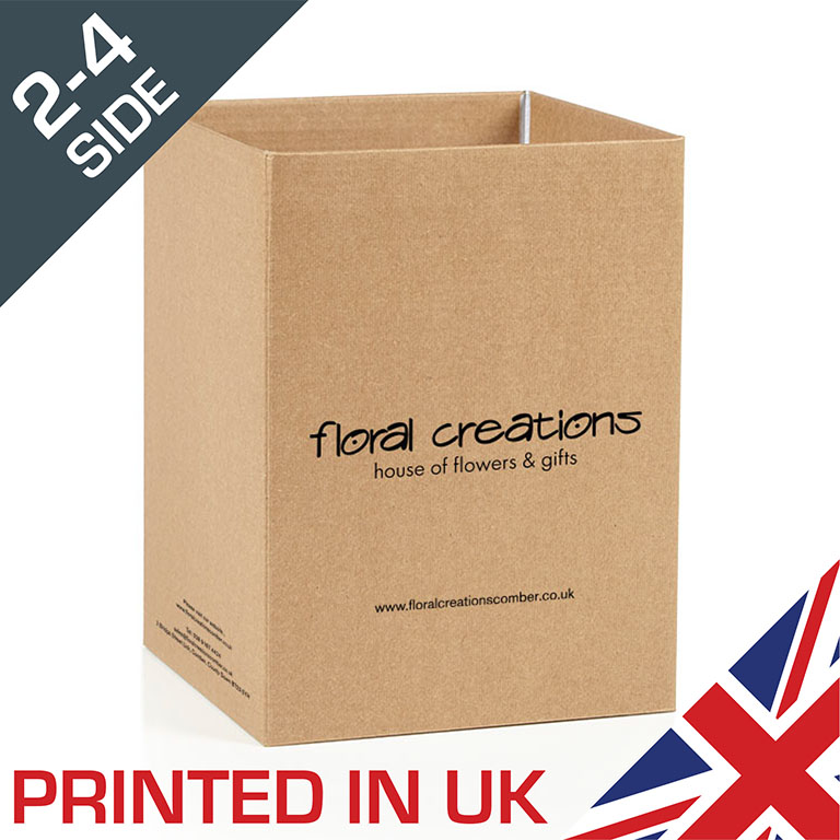 Brown Kraft Plastic Free Corrugated Box printed 4 sides