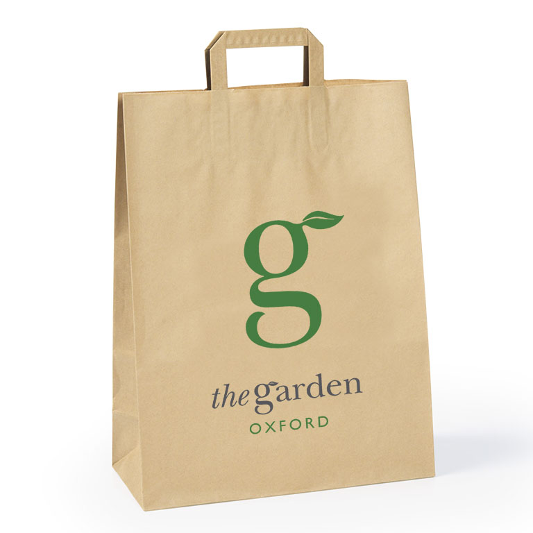 Brown Paper Carriers TAPE Handles 320 x 140 x 420mm Ptd 1S2C