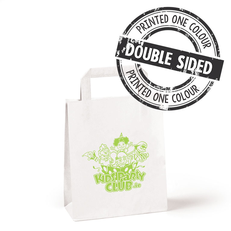 White Paper Carriers TAPE Handles 180 x 80 x 220mm Ptd 2S1C