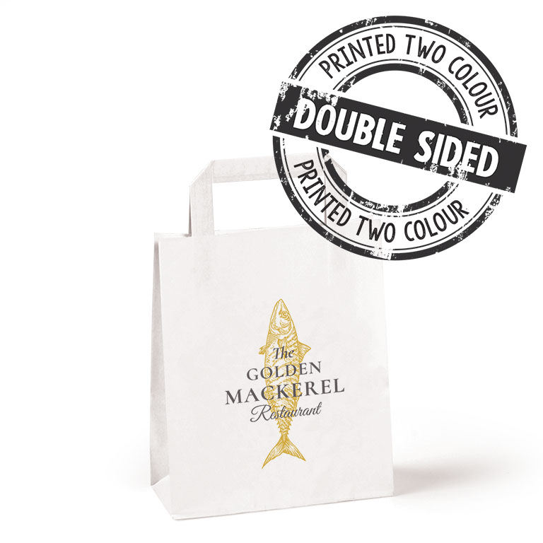 White Paper Carriers TAPE Handles 180 x 80 x 220mm Ptd 2S2C