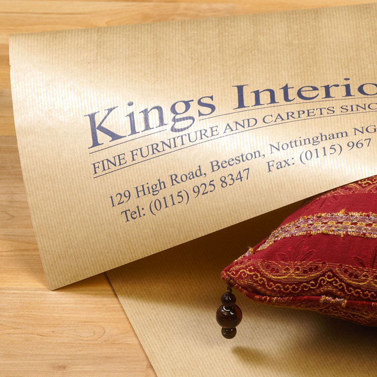 60gsm Brown kraft 500mm x 300m printed 2 colours
