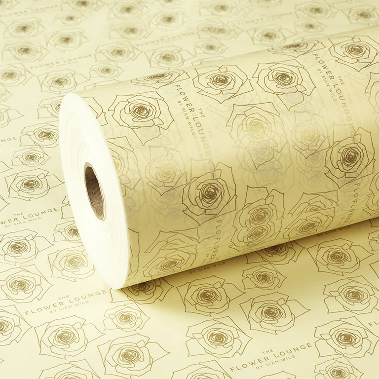 60gsm White Kraft 500mm x 300m printed 2 Colours