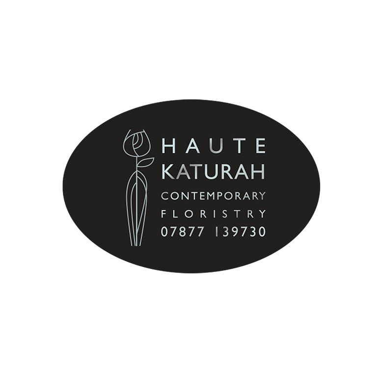 1.75 x 1.25 Inch Oval Matt Black Labels Foil Printed