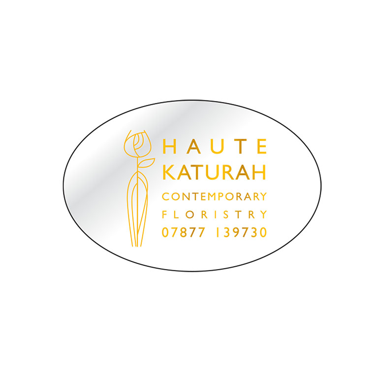 1.75 x 1.25 Inch Oval Clear Labels Foil Printed