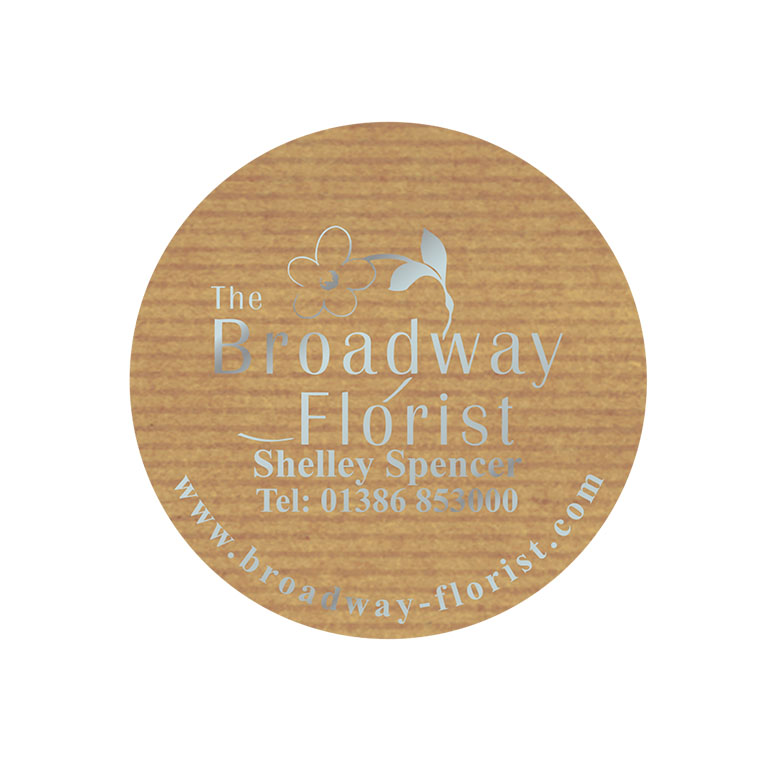 2 Inch Round Brown Kraft Labels Foil Printed