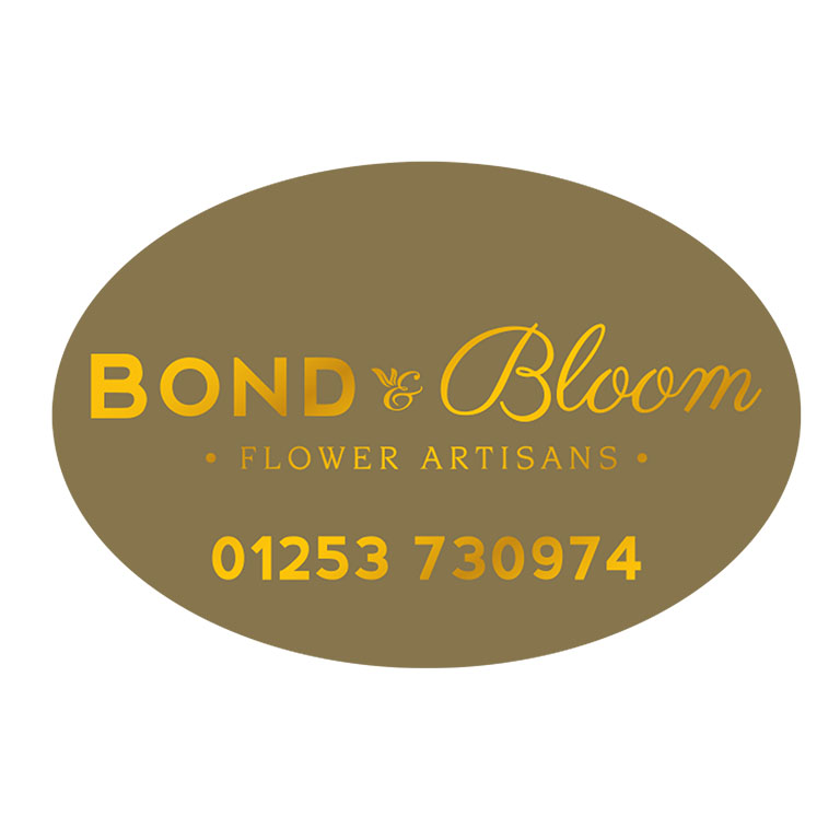 2.25 x 1.5 Inch Oval Gold Labels Foil Printed