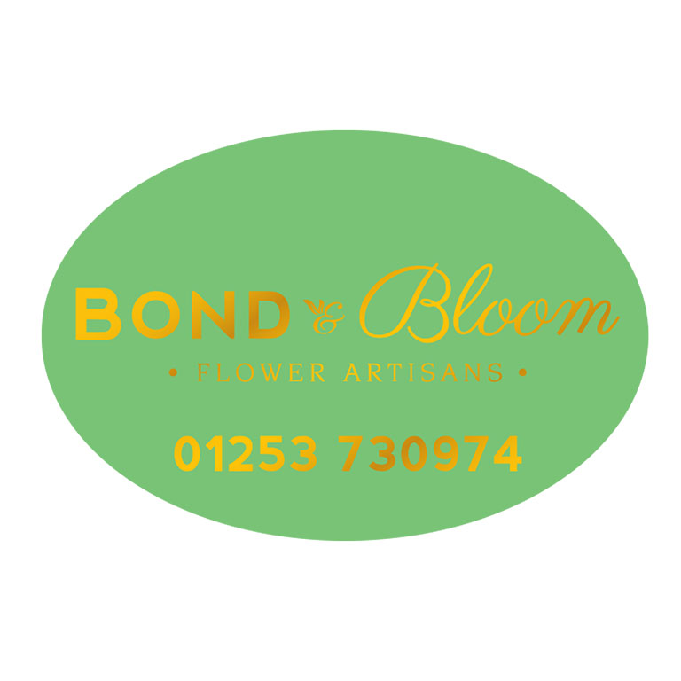 2.25 x 1.5 Inch Oval Light Green Labels Foil Printed