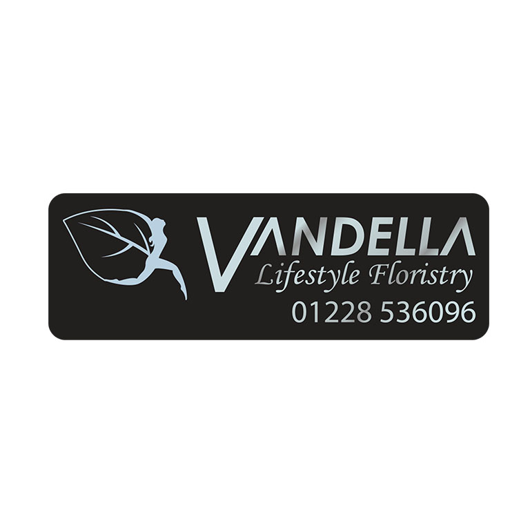 3 x 1 Inch Matt Black Labels Foil Printed