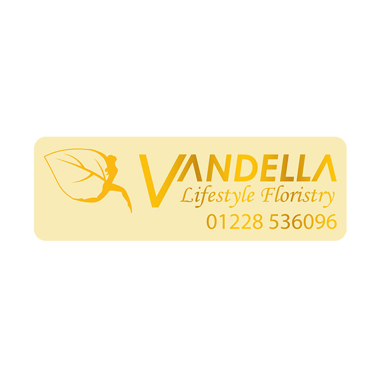 3 x 1 Inch Cream Labels Foil Printed