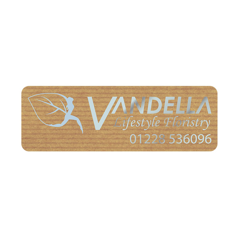 3 x 1 Inch Brown Kraft Labels Foil Printed