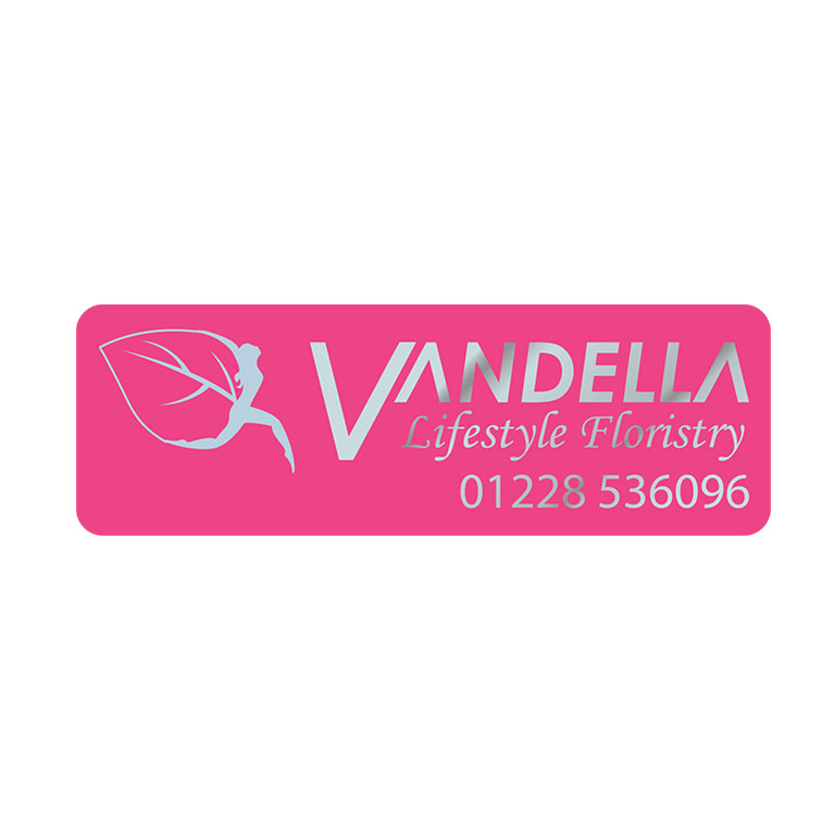 3 x 1 Inch Bright Pink Foil Labels Foil Printed
