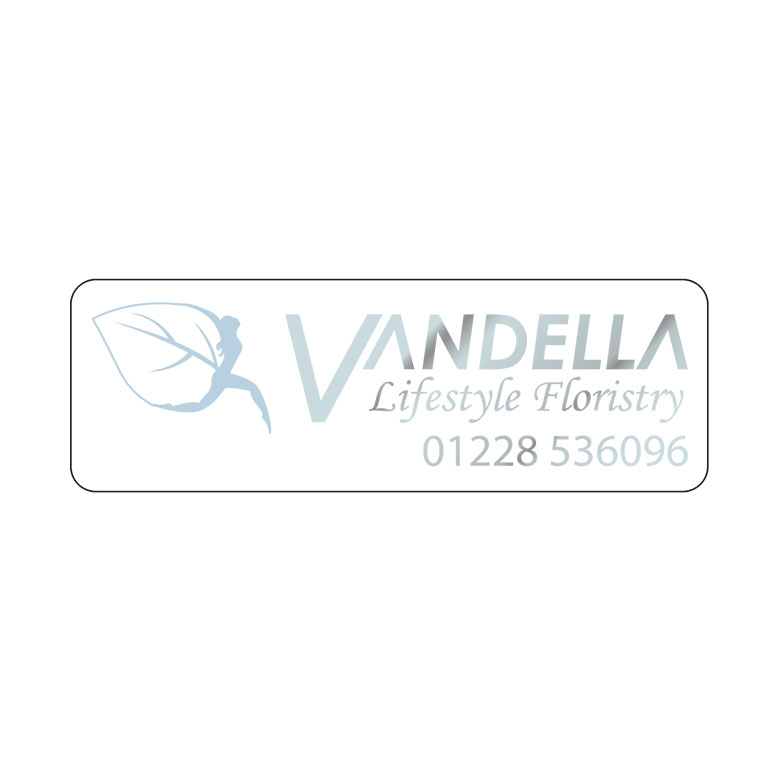 3 x 1 Inch Matt White Labels Foil Printed
