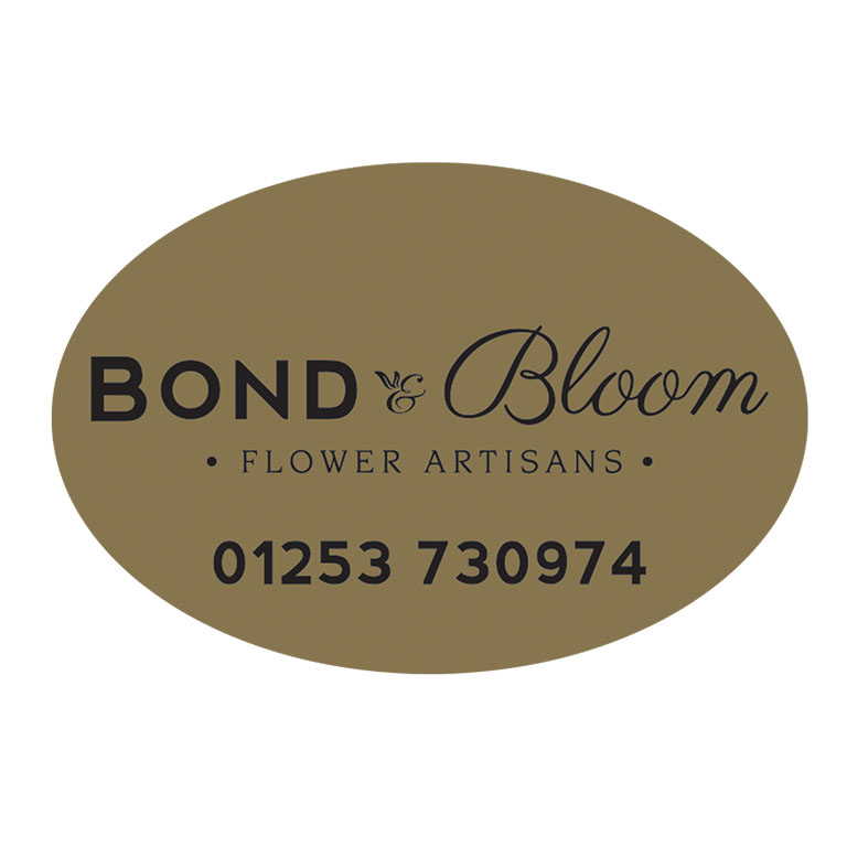2.25 x 1.5 Inch Oval Gold Labels Ink Printed