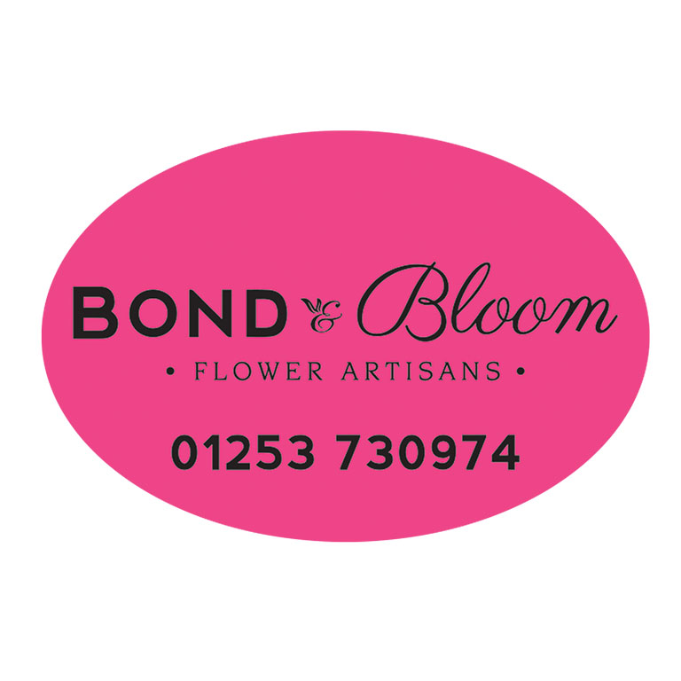 2.25 x 1.5 Inch Oval Bright Pink Labels Ink Printed