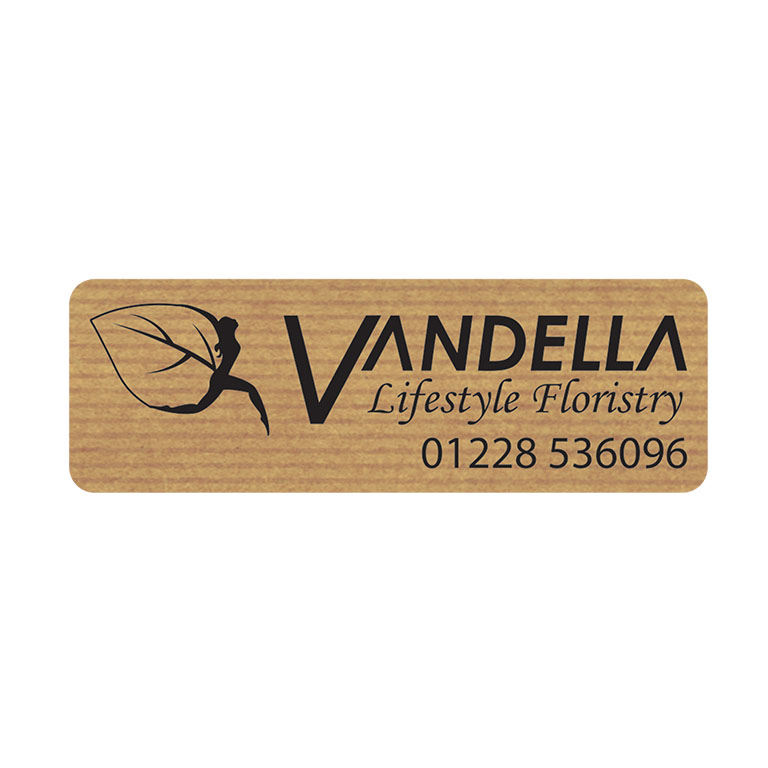 3 x 1 Inch Brown Kraft Labels Ink Printed