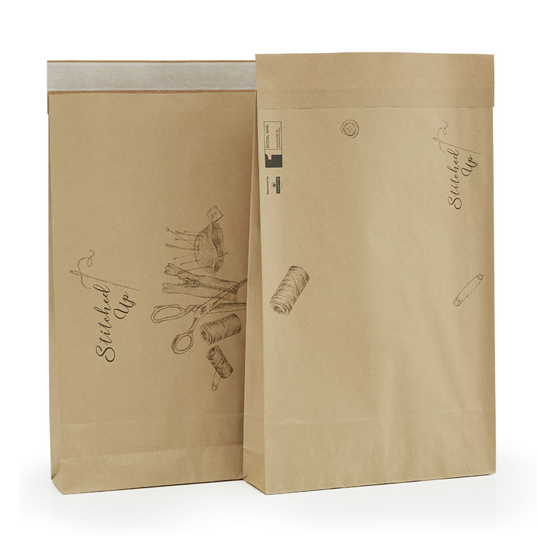 Brown Kraft Paper Mail Bags 360 x 100 x 560mm printed 2SFC