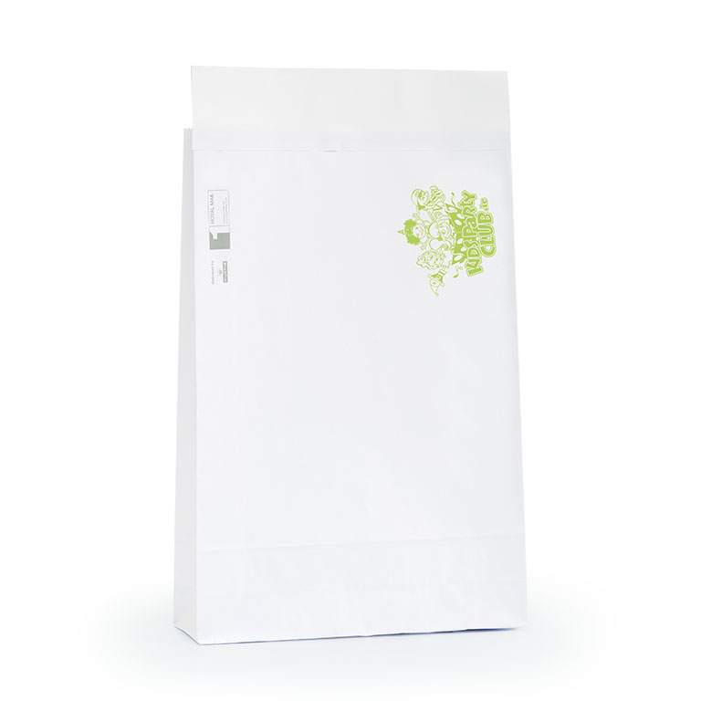White Kraft Paper Mail Bags 360 x 100 x 560mm printed 1SFC