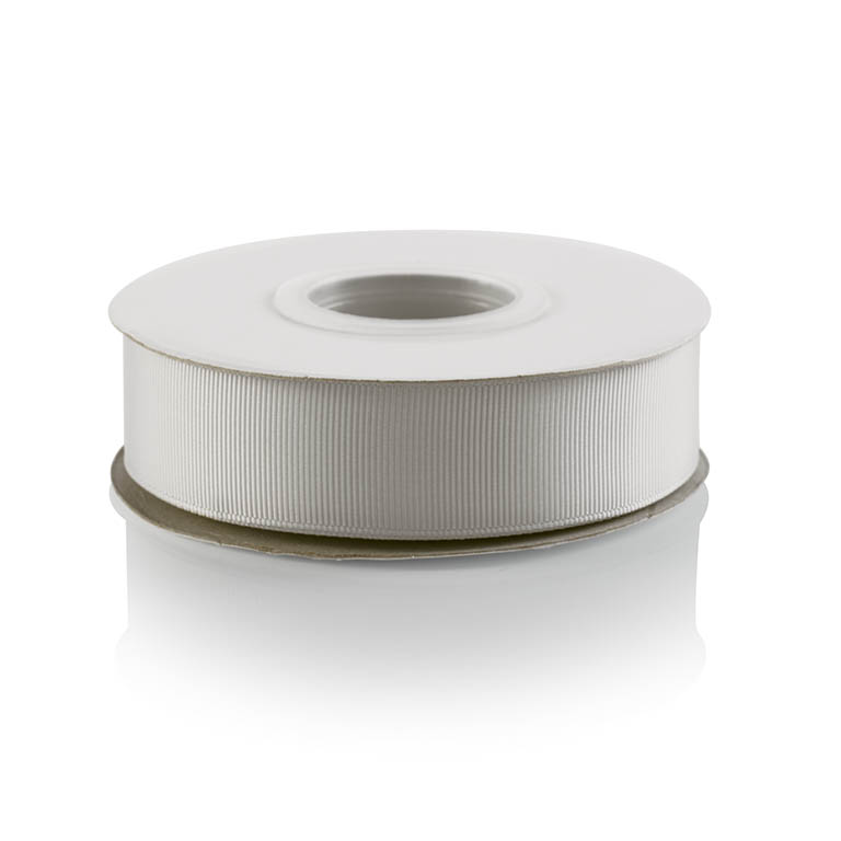 009 Light Silver Grosgrain Ribbon 25mm x 20m
