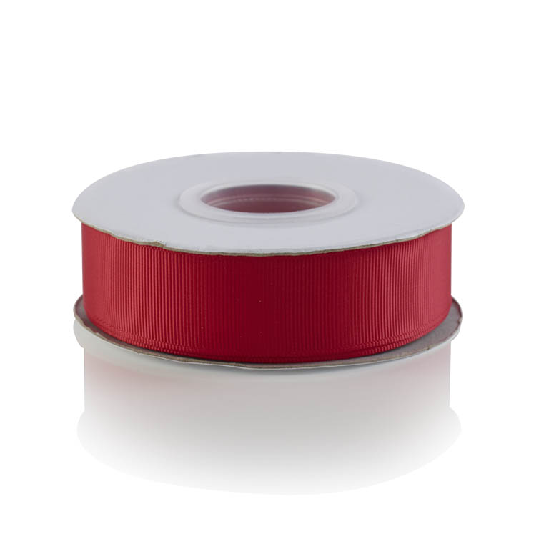 250 Red Grosgrain Ribbon 25mm x 20m