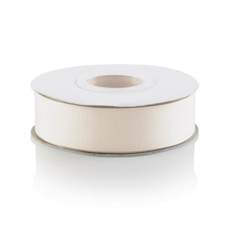 810 Ivory Grosgrain Ribbon 25mm x 20m